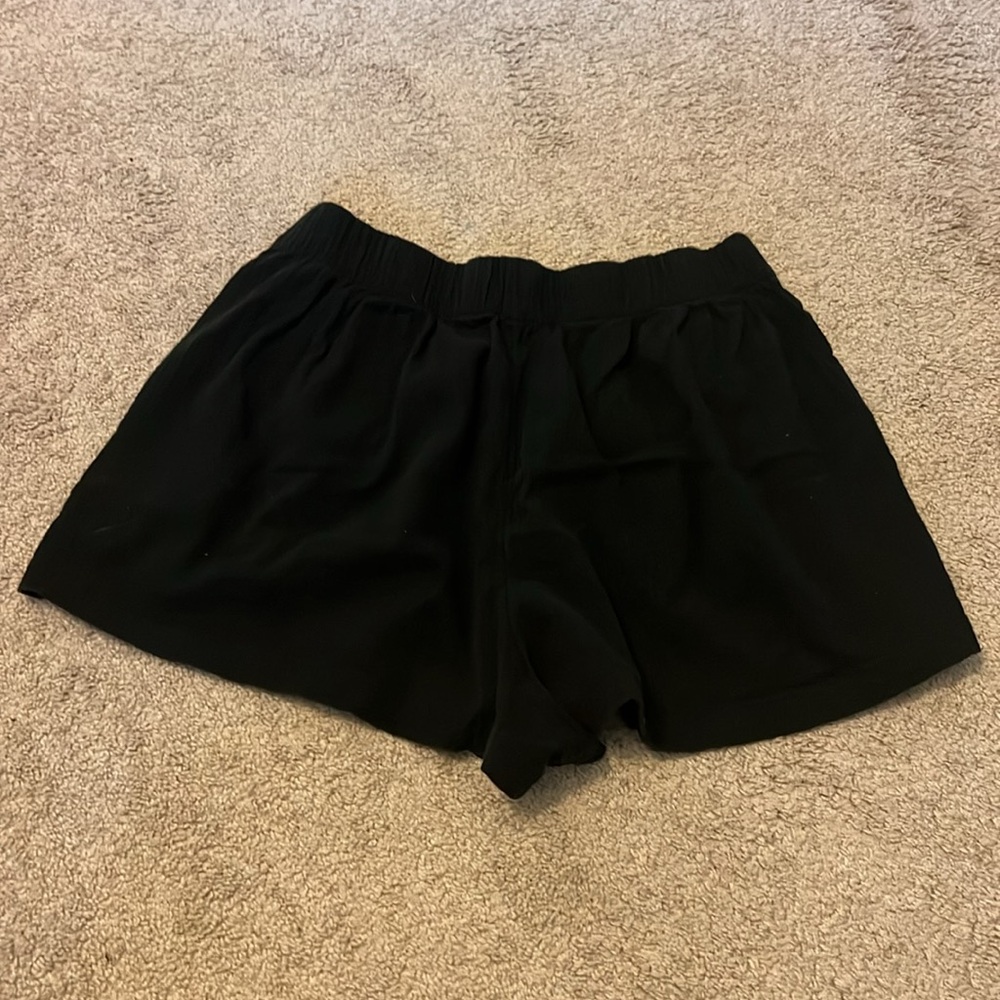 Free People Cotton Linen Gauze Pull On Shorts Boho Crinkle Size XL Black - Picture 6 of 7